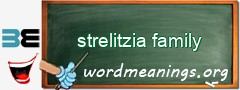 WordMeaning blackboard for strelitzia family